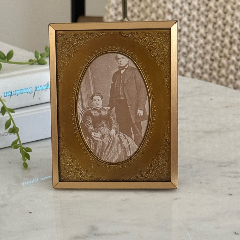 Antique vintage Victorian style brass/ golden photo frame